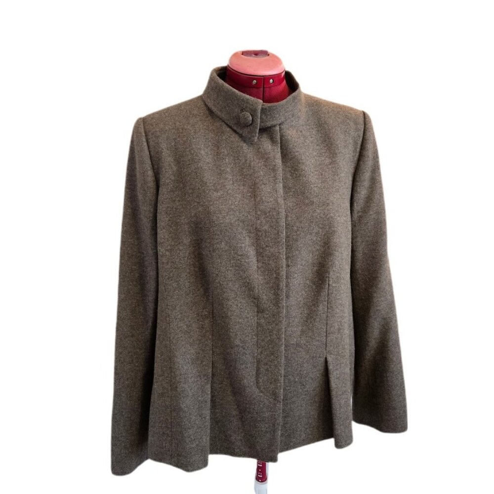 Algo 100% Cashmere Asymmetric Collar Button Front… - image 2